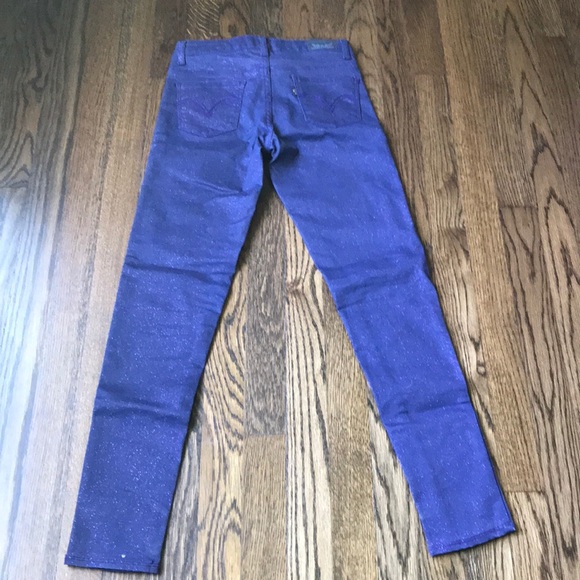 Levi’s Purple glitter Levi's denim legging. - Picture 3 of 4